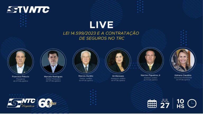 NTC&Logística promoverá live sobre a Lei 14.599 e a Contratação de Seguros no TRC