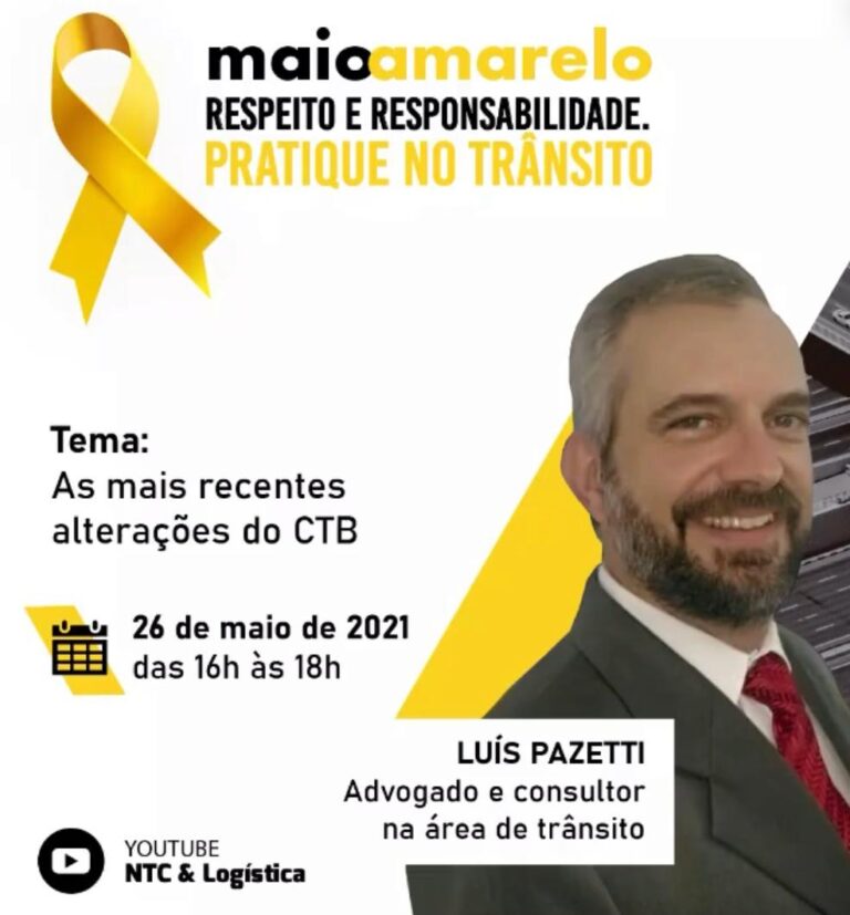 NTC&Logística realiza live sobre o movimento Maio Amarelo na próxima quarta-feira