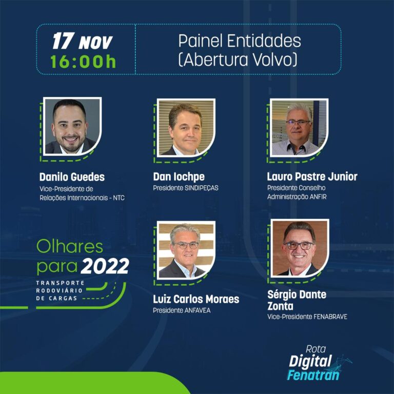 Rota Digital Fenatran exibe hoje “Olhares para 2022” e tem participação da NTC&Logística