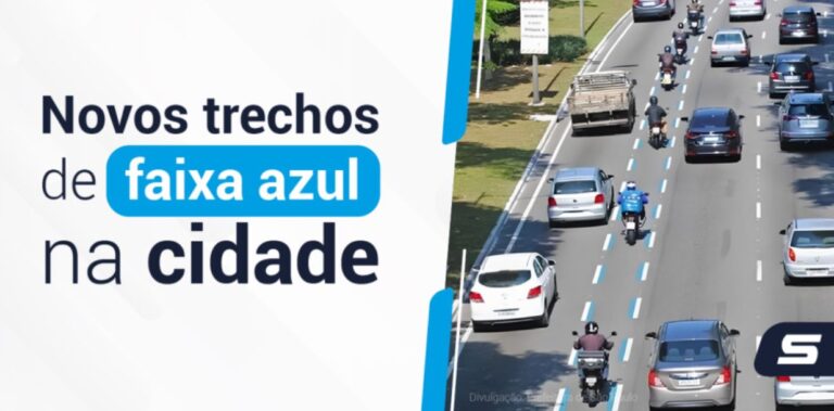 CET implementará novos trechos de faixa azul na cidade