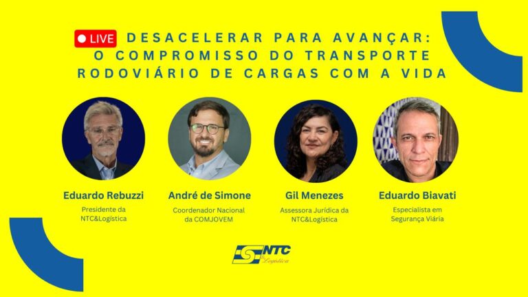 Hoje acontece a live da NTC&Logística que reforça o compromisso do TRC com a segurança viária no Maio Amarelo 2025