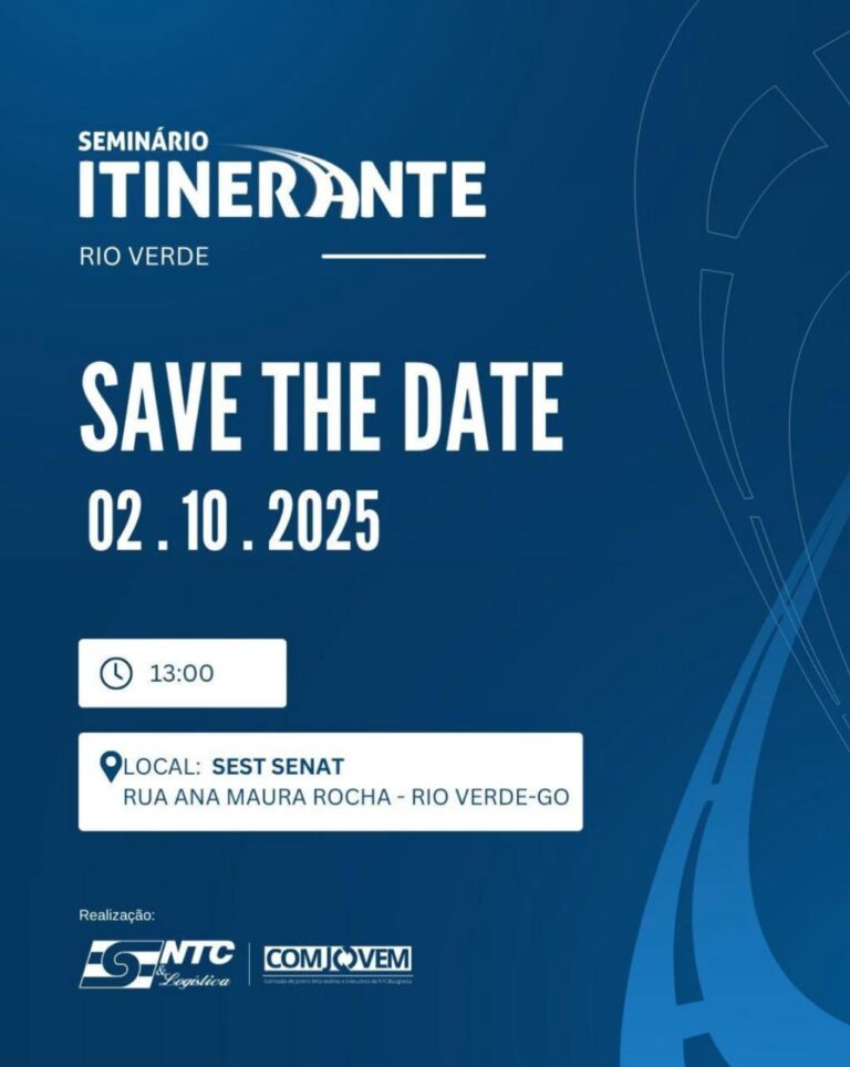 Último dia para participar da 5ª edição do Seminário Itinerante da NTC&Logística 2025, em Rio Verde