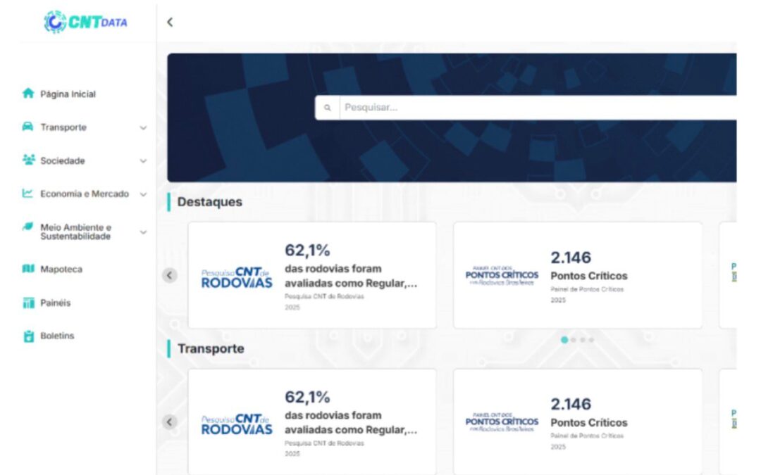 Nova plataforma CNT Data amplia acesso a informações estratégicas do transporte