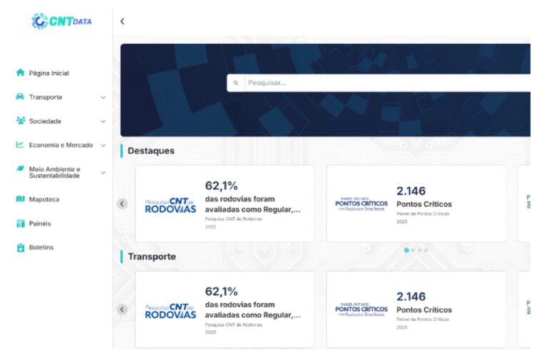 Nova plataforma CNT Data amplia acesso a informações estratégicas do transporte