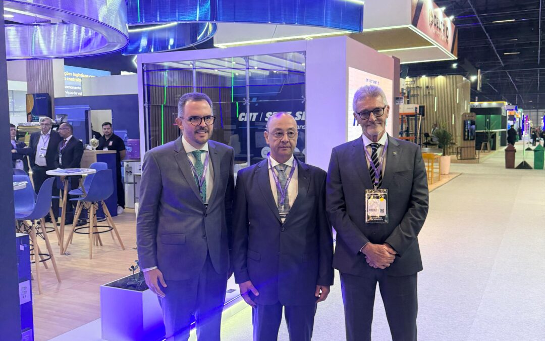 Eduardo Rebuzzi, presidente da NTC&Logística, participa da abertura da 30ª edição da Intermodal South America, em São Paulo