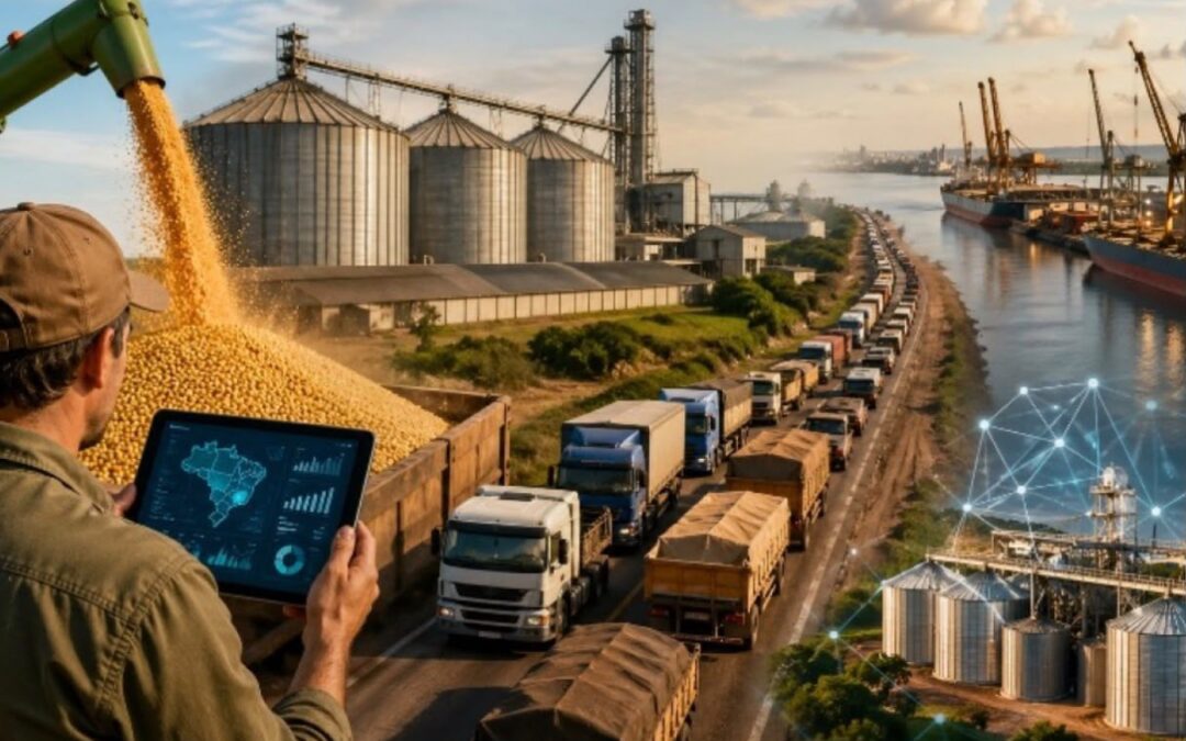 Safra recorde de grãos pressiona logística no Brasil e expõe gargalos de armazenagem e transporte