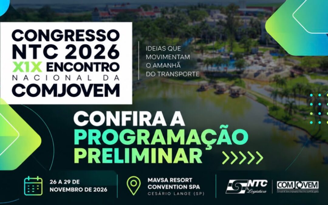 Confira a programação preliminar do Congresso NTC 2026 – XIX Encontro Nacional da COMJOVEM que acontecerá no Mavsa Resort, em Cesário Lange (SP)