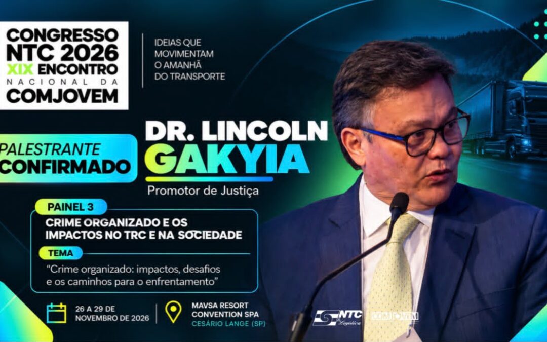 Promotor de Justiça Lincoln Gakiya é palestrante confirmado no Congresso NTC 2026 – XIX Encontro Nacional da COMJOVEM