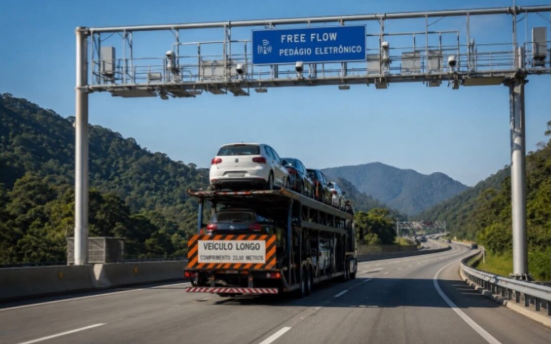 Adeus às filas no pedágio: free flow promete mudar acesso de cargas ao Porto de Santos