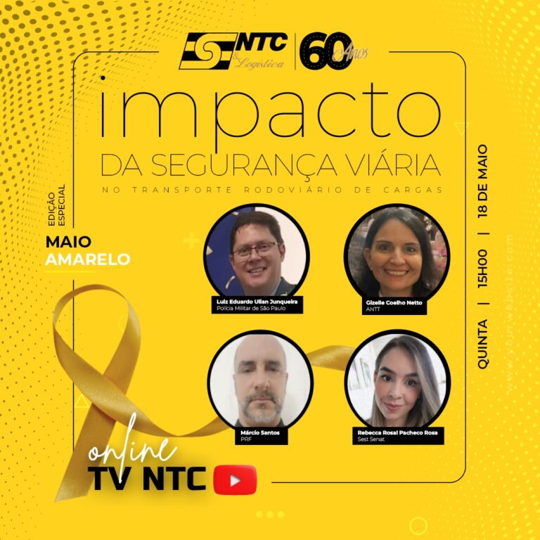 É hoje: NTC&Logística realiza live sobre o impacto da segurança viária no transporte de cargas brasileiro